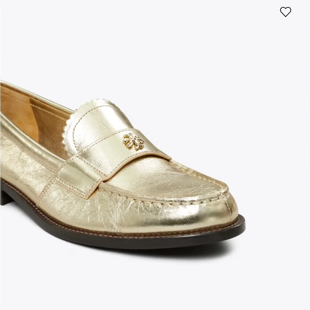 NWT Tory Burch Women’s Metallic Gold Classic Loafers, Color Spark Gold Platinum - Picture 6 of 16